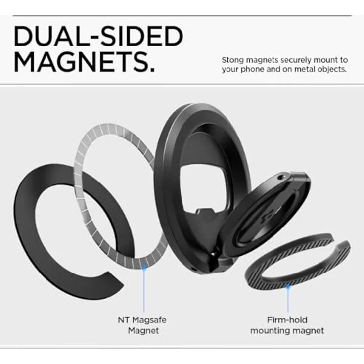 Spigen O-Mag MagFit MagSafe Ring, Handy Magnet Halterung und Flaschenöffner, kompatibel mit iPhone 16/15/14/13/12 Pro Max und Samsung Galaxy S25, Schwarz – Bild 4