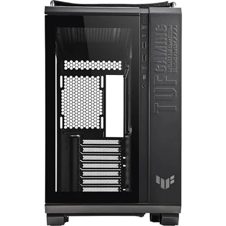 ASUS TUF Gaming GT502 Horizon TG ARGB Schwarz, Doppelkammergehäuse mit Panorama-Design und Glasplatte, 4 vorinstallierte ARGB-Lüfter, Hochgeschwindigkeits-USB-C-Anschluss, werkzeuglose Montage – Bild 1