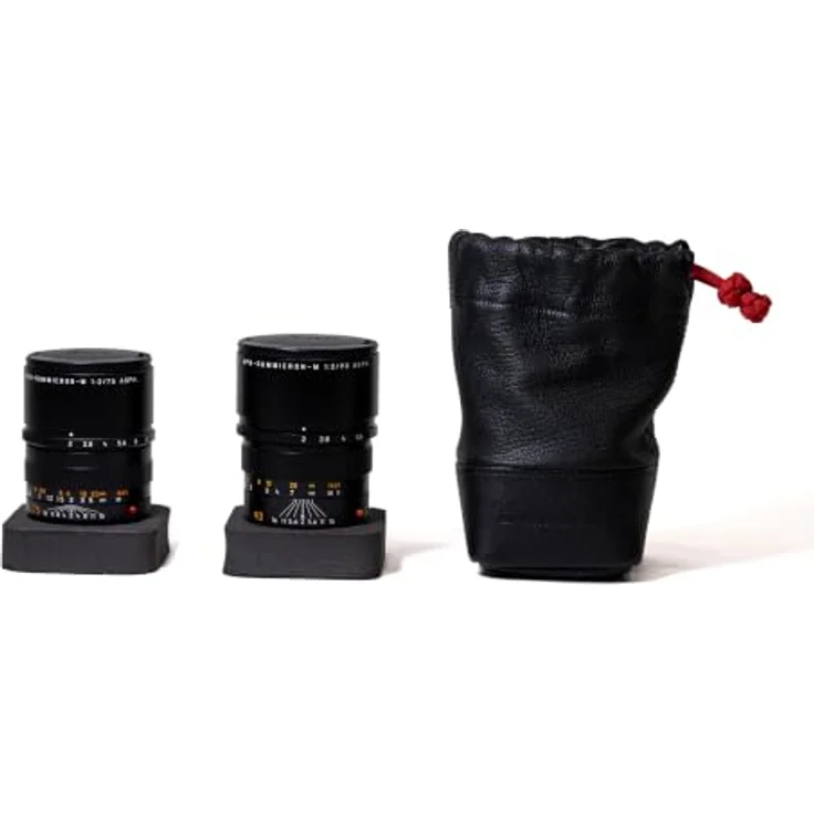 Artisan & Artist ACAM LPL 140 BLK, Objektivtasche aus Ziegenleder mit herausnehmbarer Polsterbasis, Schwarz – Bild 6