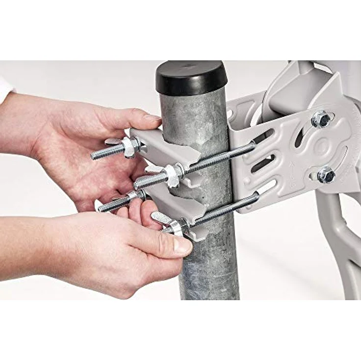 Fuba DAL 802 G Satellitenanlage, Antenne mit Twin-LNB DEK 217, für 2 Teilnehmer, graue Reflektorfarbe – Bild 8
