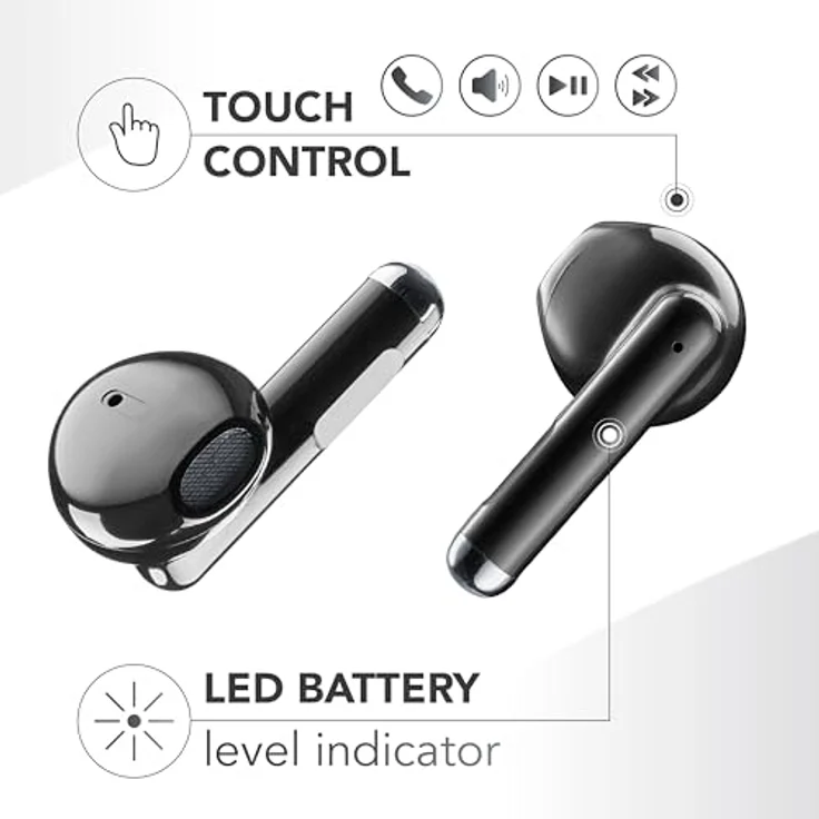 Music Sound Breeze, Kapselartiges Bluetooth-Headset, True Wireless Stereo (TWS), für Anrufe und Musik, 62 g, Schwarz – Bild 2