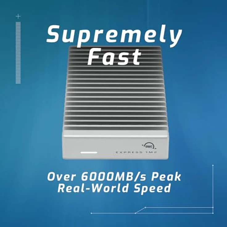 OWC Express 1M2 80G USB4 NVMe SSD Gehäuse, Aluminium, kompatibel mit M.2 2280/2242, Silber, ultrahochgeschwindigkeit bis 6000 MB/s – Bild 2