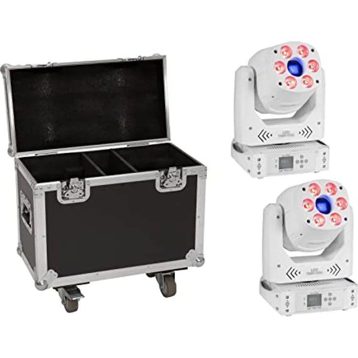 Eurolite Set 2x LED TMH-H90 Hybrid Moving-Head Spot/Wash COB ws, Scheinwerfer mit Tragetasche – Bild 1