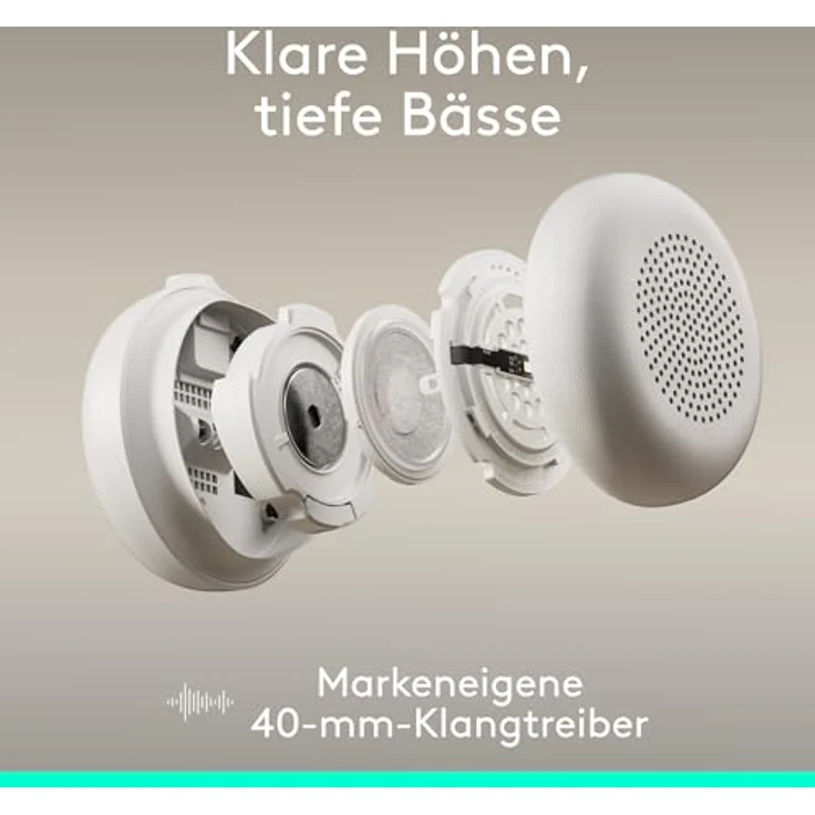 Logitech Zone Wireless 2 ES for Business, Kabelloses Headset mit Geräuschunterdrückung und Adaptive Hybrid ANC, Bluetooth, USB-C und USB-A, Zertifiziert für Microsoft Teams – Grauweiß – Bild 4
