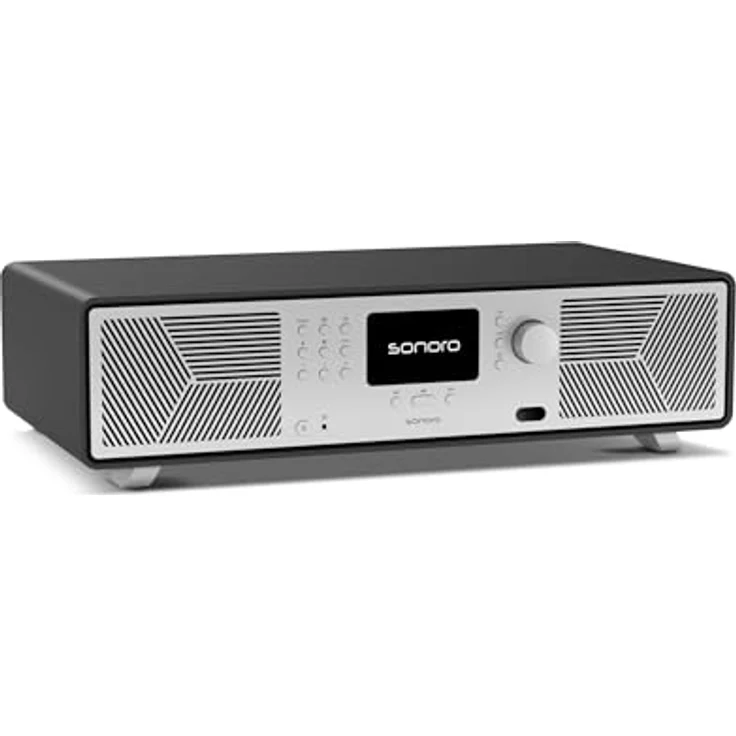 Sonoro Avaton, DAB+ Internetradio mit WLAN, Bluetooth und Chromecast, kompaktes Stereo-Musiksystem, Grau – Bild 1