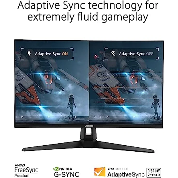 ASUS TUF Gaming VG279QM1A - 27 Zoll Full HD Monitor - 280 Hz, 1ms GtG, G-Sync, FreeSync, Adaptive Sync, ELMB, GameFast Input , HDR10 - Fast-IPS Panel, 16:9, 1920x1080, USB-Hub, DP, HDMI, Speaker, Schwarz – Bild 4