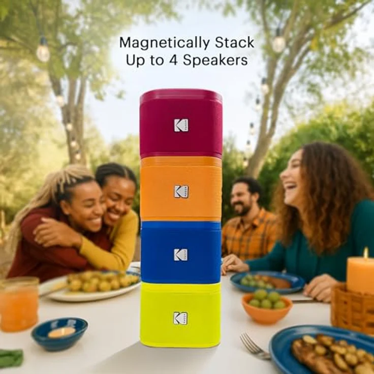 Kodak SoundBrix Wireless Stack Speaker, Bluetooth Lautsprecher im 2er Set, Treble Gray – Bild 3