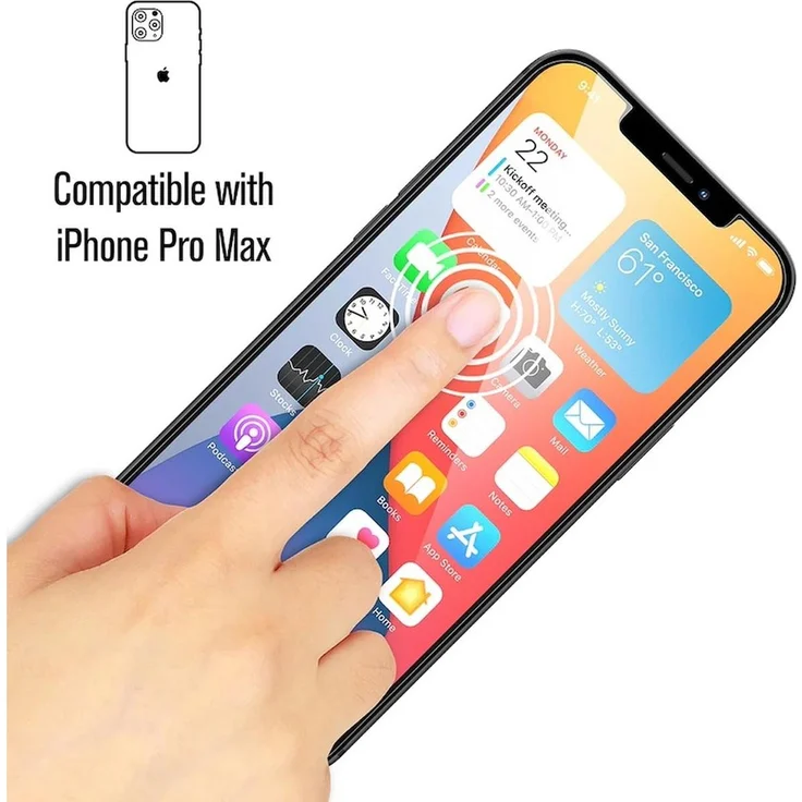 Catalyst Tempered Glass Screen Protector für iPhone 12 Pro Max, Displayschutzfolie, transparent, kratzfest und bruchsicher, einfache Installation ohne Blasenbildung