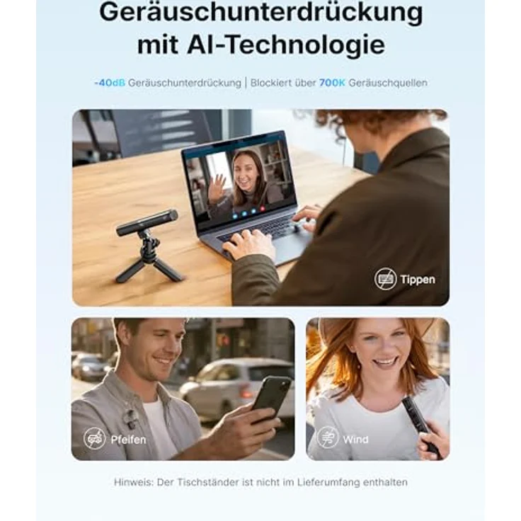 BOYA Magic Mikrofon für Handy, Wireless Mini-Lavalier-Mikrofon mit USB-C-Stecker, KI-Geräuschunterdrückung, 30 Stunden Akkulaufzeit für iPhone 15/16 Serie – Bild 5