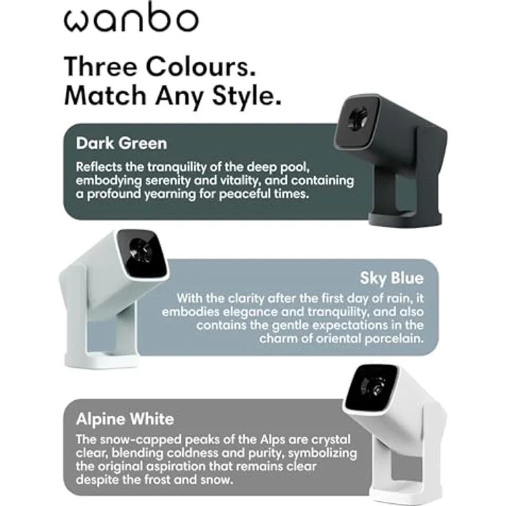 Wanbo Cube 1, HD Beamer mit 1280 x 720 Pixeln, 350 ANSI-Lumen Helligkeit, Android 11, WLAN, Alpine White – Bild 11