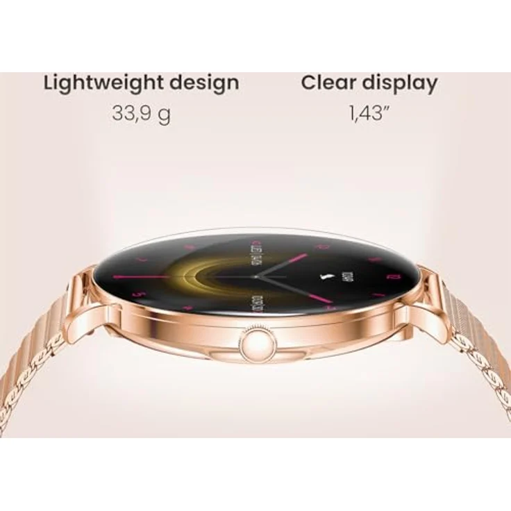 FOREVER Smartwatch Lucca Damen Roségold – Elegante Damen Smartwatch mit AMOLED Display, Bluetooth Anrufen, Fitness- & Gesundheitstracking, IP68 wasserdicht, 2 Armbänder – Bild 4