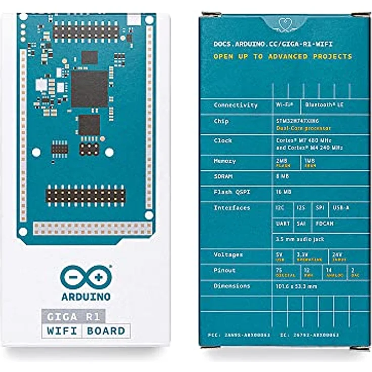 Arduino ARD MKR GIGA R1W, Einplatinencomputer mit STM32H747XI Dual-Core-Mikrocontroller, WiFi und Bluetooth, erweiterte Anschlüsse – Bild 5