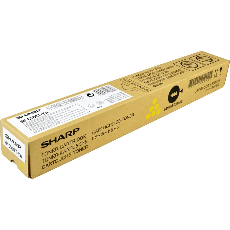 Sharp Toner BPC50GTYA, Gelb, kompatibel mit BP-C533WR/BP-C533WD/BP-C542WD, Druckleistung 8.000 Seiten