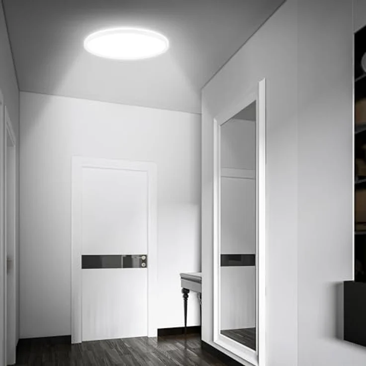 BRILONER LED Deckenlampe mit Bewegungsmelder 3m Reichweite IP44 42x3 cm, Weiß, 3000 Lumen, 4000K, flach, 120 Grad Erfassung – Bild 4