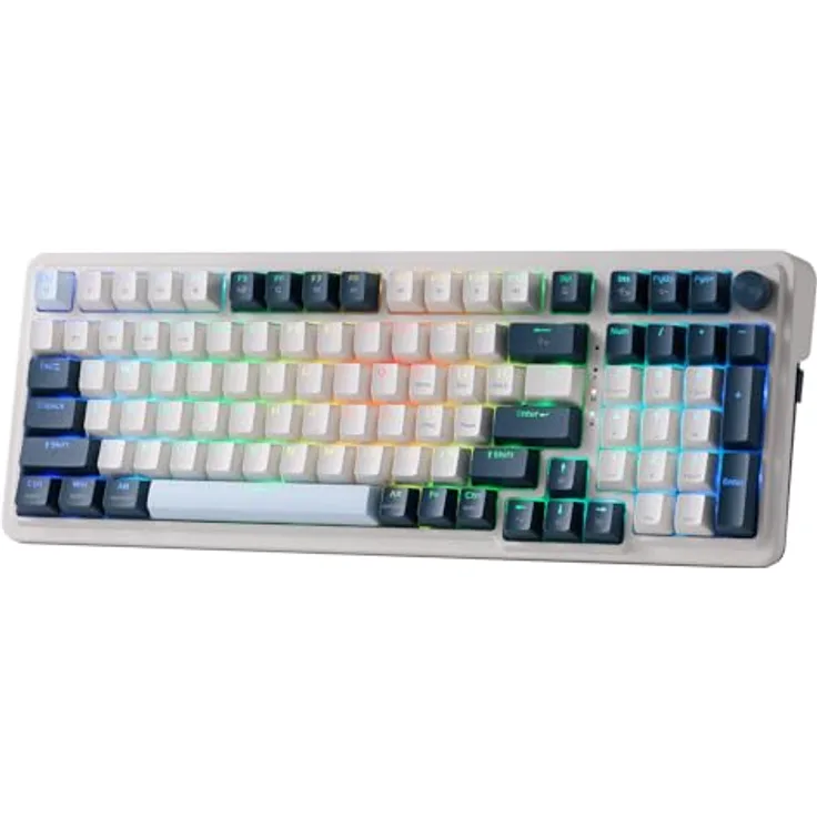 Redragon K686 PRO 98 Tasten Gasket RGB Gaming Tastatur, Lineare Rote Schalter, Blaue Farbe