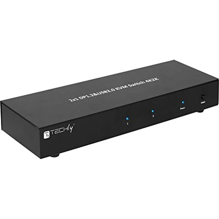 Techly 101928 KVM Switch 2 Ports DisplayPort 1.2 für Dual Monitor schwarz – Bild 3