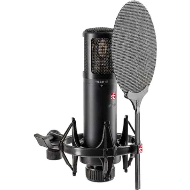 sE Electronics sE2300, Großmembran-Studiomikrofon mit Frequenzbereich 20 Hz - 20 kHz, 48 V Stromversorgung, Empfindlichkeit 24 mV/Pa, max SPL 126/136/146 dB, Impedanz 40 Ohm – Bild 2