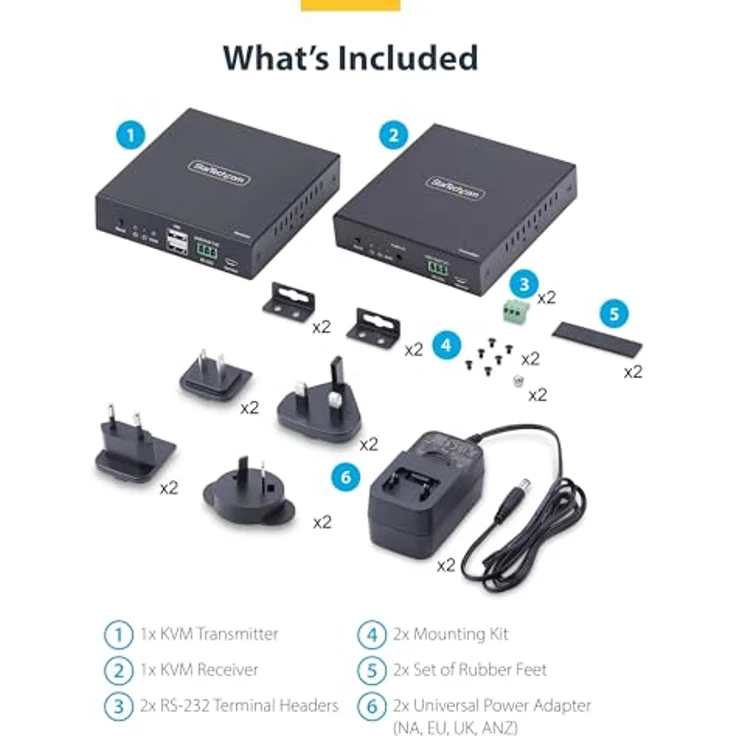 StarTech IP HDMI KVM Extender, KVM Switch, 4K 60Hz, RS-232 Passthrough, 3,5 mm Audio, schwarz – Bild 7