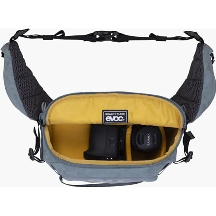 Evoc Hip Pack Capture 6L, Kamera Hüfttasche für Kompakt-Systemkameras, grau, mit Air Flow Contact System und Regenhülle – Bild 15
