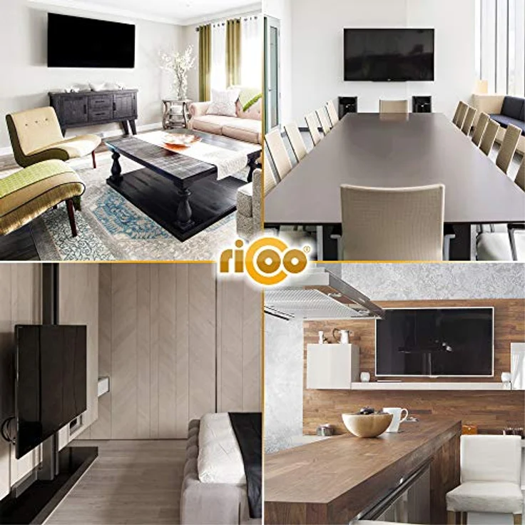 RICOO TV Wandhalterung Fernseher Schwenkbar Neigbar für 37-55 Zoll, Universal TV Halterung S5644, Fernsehhalterung für Wand, Wandhalterung Fernseher 55 Zoll+ bis 35 Kg mit max. VESA 400x400 mm – Bild 4