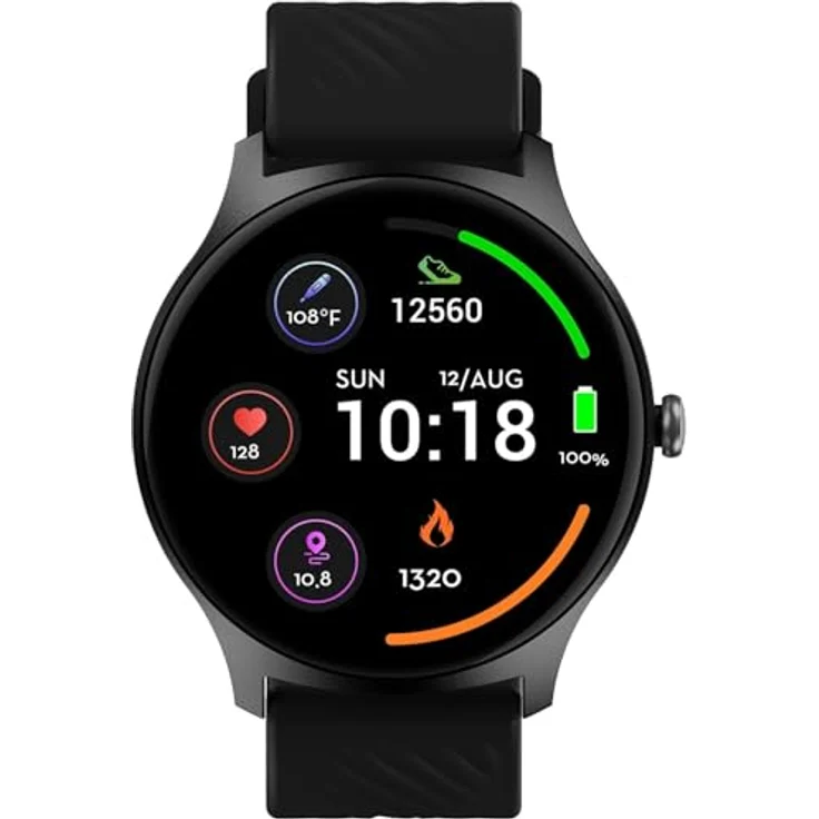 Denver Smartwatch SWC-387B, Bluetooth Smartwatch mit AMOLED-Full-Touch-Display, Gesundheits- und Fitness-Tracking, schwarz – Bild 5