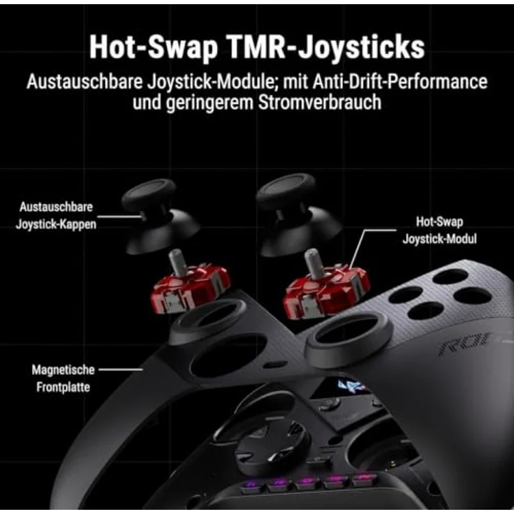ASUS ROG Raikiri II Pro PC Controller, Gamepad mit 8K-Abtastrate, Hot-Swap-fähigen Joysticks und verlängerte Akkulaufzeit – Bild 5