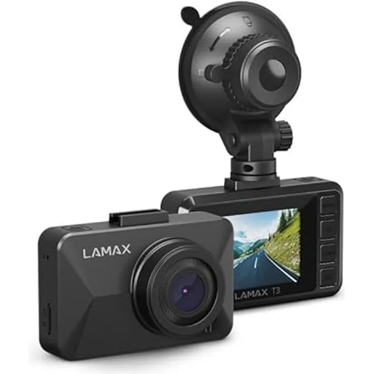 Lamax T3, Einfach zu bedienende Autokamera mit echtem Full HD, Automatischem, Manuellem Schussschutz, langlebigem Superkondensator, Praktischer Saughalter, Deutsches Menü