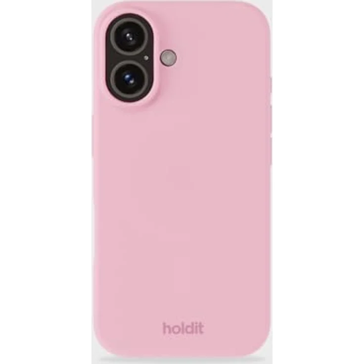 holdit Silikonhülle iPhone 16-0,8mm Ultra dünn Handyhülle Silikon - Trendy Slim Silicone case mit Voller Schutz (erhöhte Kante für Kameraschutz) - Pink – Bild 1