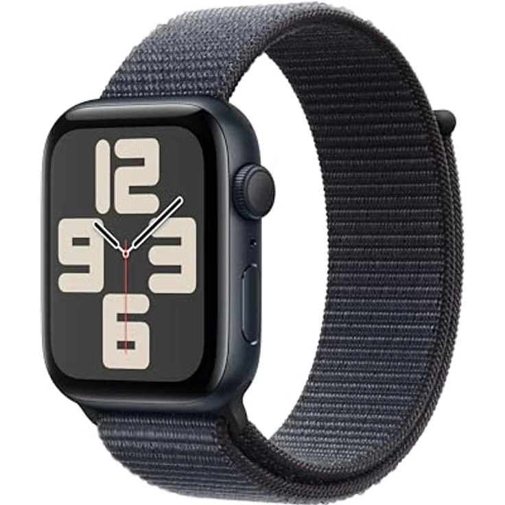 Apple Watch SE (2. Generation) GPS 44 mm Smartwatch in Mitternacht mit Sport Loop in Tinte - Fitness & Schlaftracker, Unfallerkennung, Herzfrequenzmesser – Bild 1