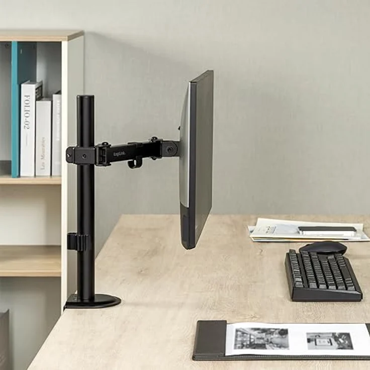 LogiLink Monitorhalterung für 17–32", Armlänge 200 mm, Stahl, Schwarz – Bild 3