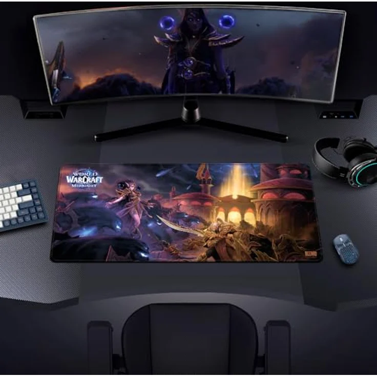 Dark Project World of Warcraft Gaming-Mauspad, Midnight Xalatath Key Art, XL (90 x 40 x 0,4 cm), wasserabweisend, rutschfeste Gummibasis, langlebig mit verschleißfesten Kanten – Bild 5