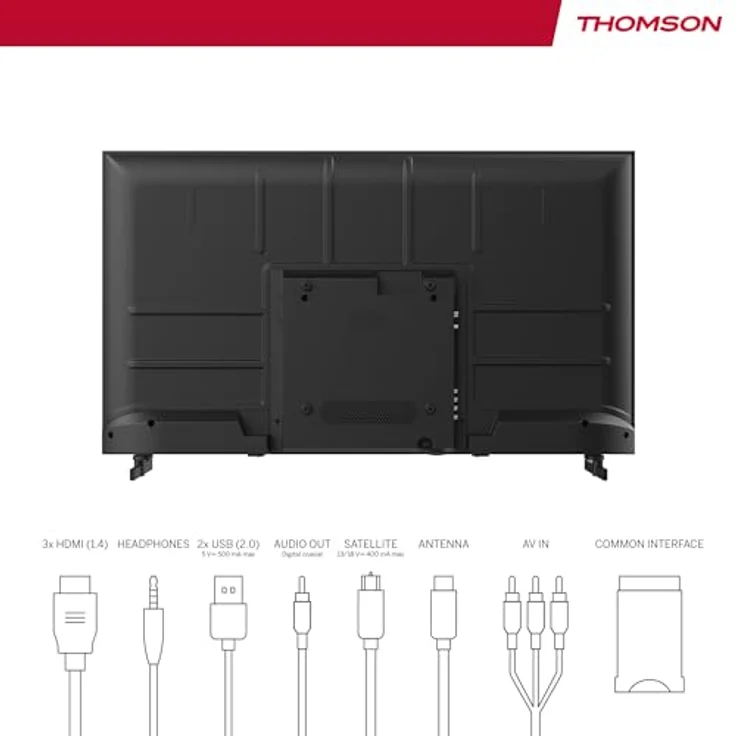 Thomson 40 Zoll (101 cm) Easy TV Full HD LED Fernseher 40FD2S13 - 2023, Triple-Tuner, rahmenloses Design, beleuchtete Fernbedienung, 3-jährige Garantie – Bild 4