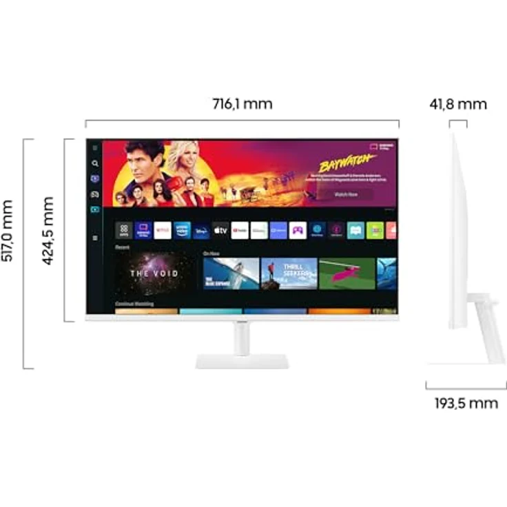 Samsung M7 Smart Monitor S32BM701UU, 32 Zoll, VA-Panel, 4K UHD, 60 Hz, fast rahmenloses Design, TV Apps, Schwarz – Bild 2