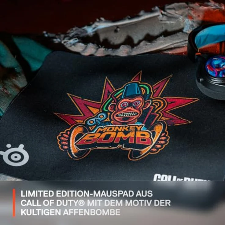 SteelSeries QcK Gaming-Mauspad – Call of Duty® Monkey Bomb Edition – Anti-Rutsch-Gummierung, optimiertes Tracking, inklusive kostenloses In-Game-Item – Bild 2