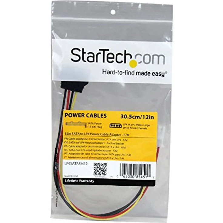 StarTech.com 30cm SATA auf LP4 Stromadapter - Bu/St - Serial ATA zu 4pin Stromkabel Adapter – Bild 4