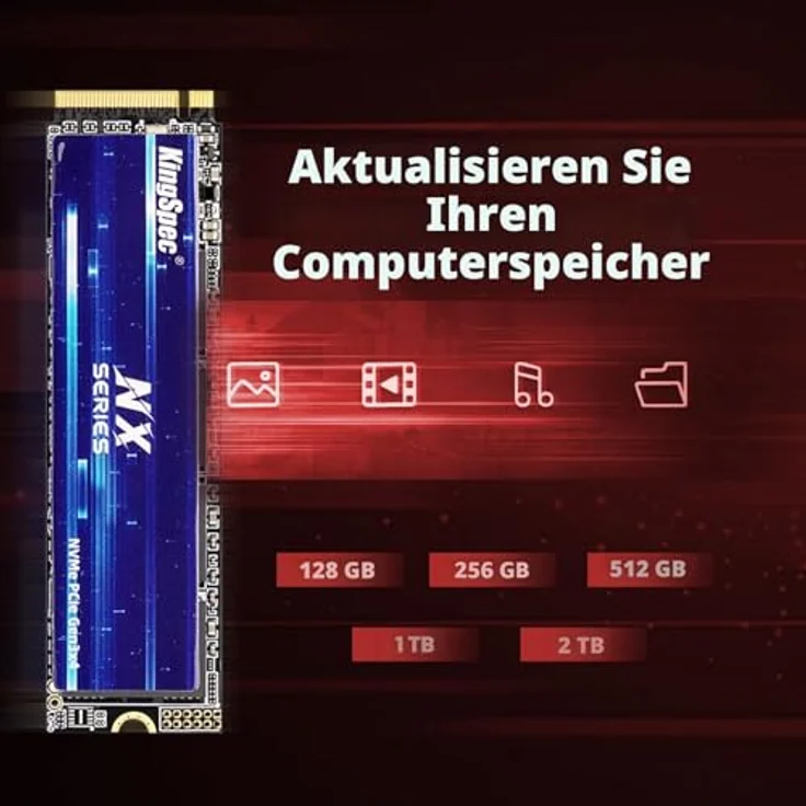 KingSpec NX-2280 1TB SSD NVMe M.2 PCIe 3.0 Gen 3x4, bis zu 3500 MB/s Lesegeschwindigkeit, 3D NAND Flash für Desktop/Laptop – Bild 5