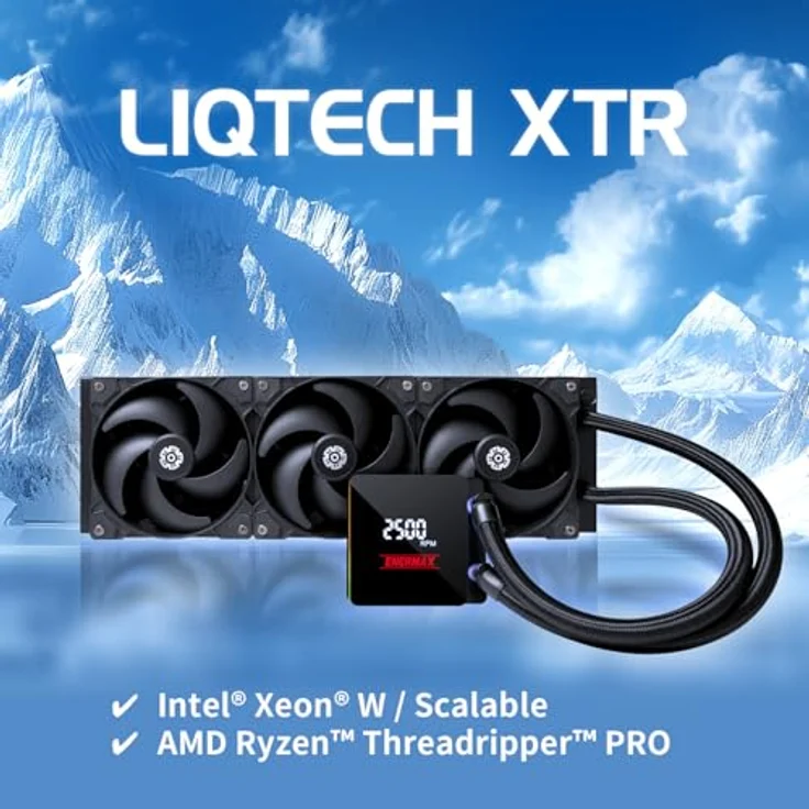 ENERMAX LIQTECH XTR|360mm AIO CPU Wasserkühlung|TDP 550W+|AMD Ryzen Treadripper sTR5/sTRX5/SP6|Intel Xeon LGA4677 |100% CPU Abdeckung|Digital Anzeige|ELC-LTXTR360, von ENERMAX – Bild 3