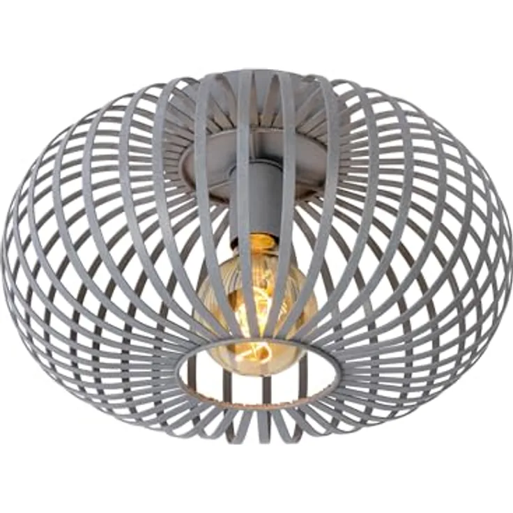 LUCIDE MANUELA - Deckenleuchte - Ø 39,5 cm - 1xE27 - Grau - Metallgehäuse, geeignet für LED-Lichtquelle