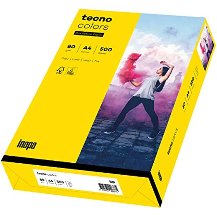 tecno Multifunktionspapier colors, A4, 80 g-qm, intensivgelb – Bild 2