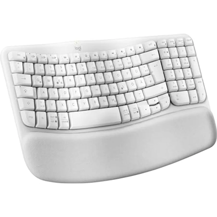 Logitech Wave Keys for Mac Off-White - Ergonomische kabellose Tastatur, geschwungenes Design, Memory Foam Handballenauflage - Weiss – Bild 1