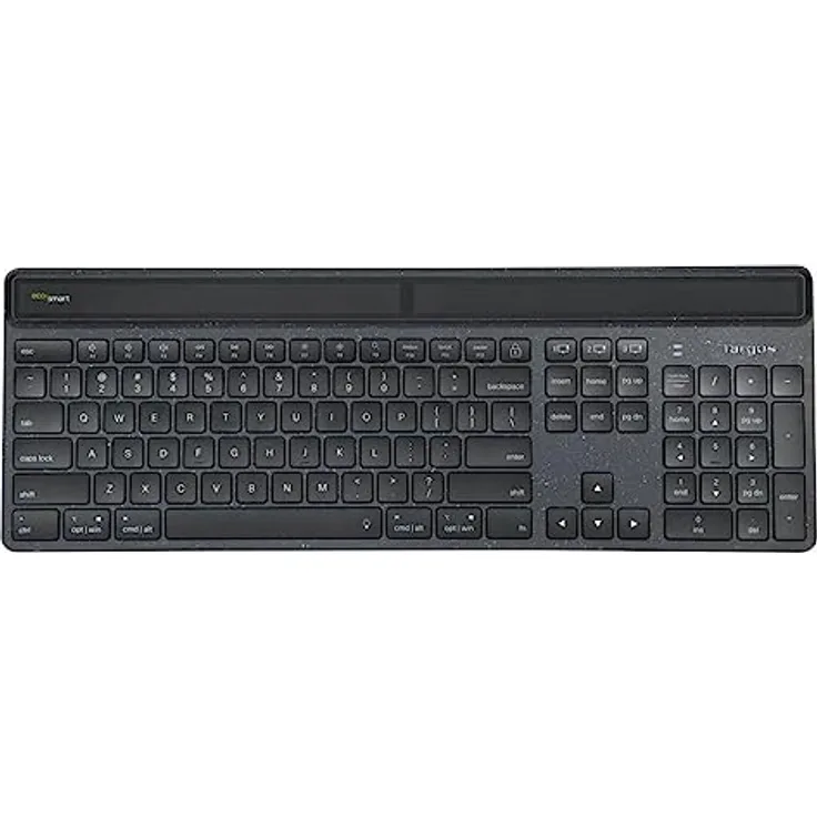 Targus EcoSmart - Tastatur - nachhaltige Energiegewinnung - antimicrobial - hintergrundbeleuchtet - kabellos - Bluetooth 5.0 - QWERTY - Französisch - Tastenschalter: Scissor-Key - Schwarz