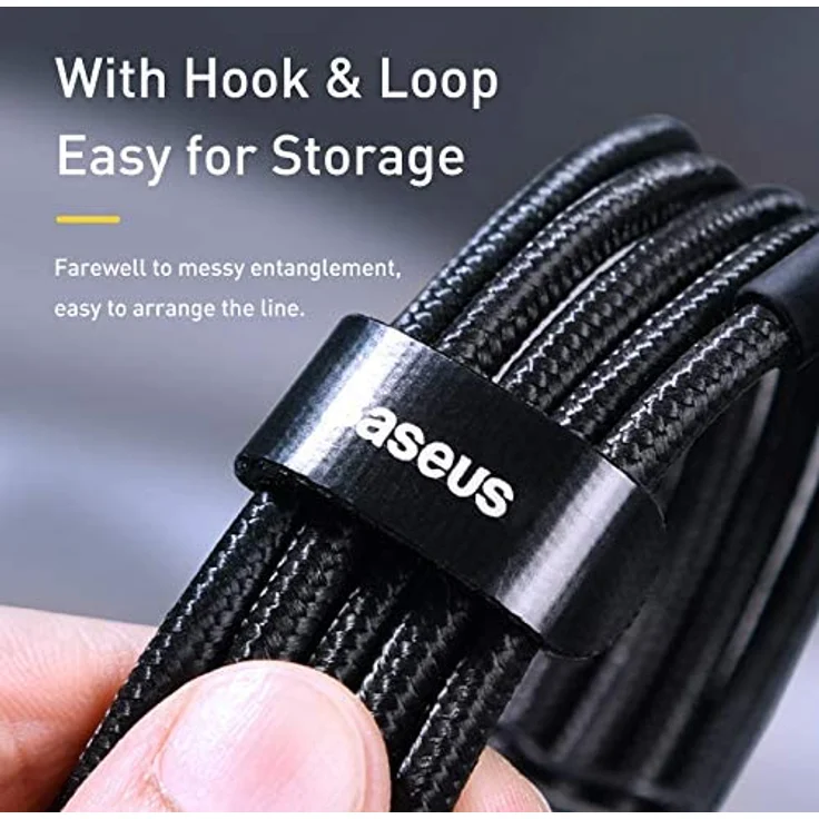 Baseus Cafule Nylonkabel USB Typ C, 100W Power Delivery 2.0, 20V 5A, 2m, grau – Bild 6