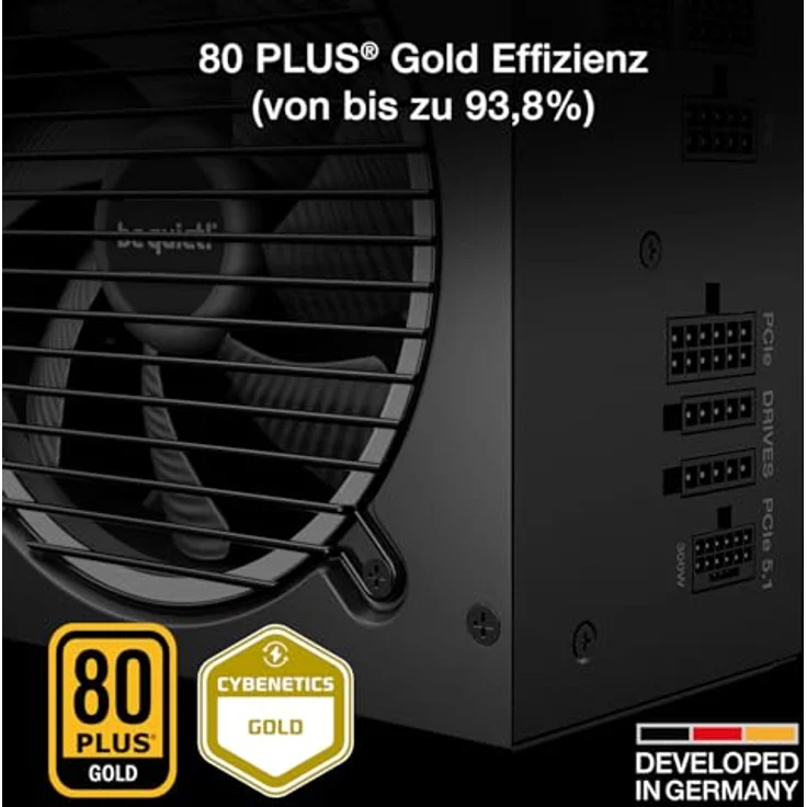 be quiet! Pure Power 13 M 550W Netzteil, 80 Plus® Gold, ATX 3.1, für PCIe 5.1 GPUs, 120mm Lüfter, semi-passiver Betrieb, LLC-Technologie, Single-Rail – Bild 2