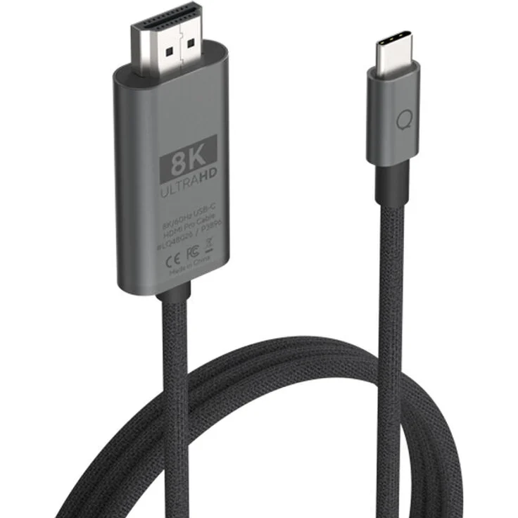 LINQ Connects 8K/60 Hz USB-C zu HDMI Pro-Kabel, 2 m, unterstützt 8K/60 Hz und 4K/120 Hz, HDMI 2.1, grau