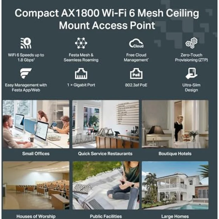 TP-Link Festa F61, AX1800 WiFi-Zugangspunkt, dualband, cloud-verwaltet, Wand-/Stabmontage – Bild 5