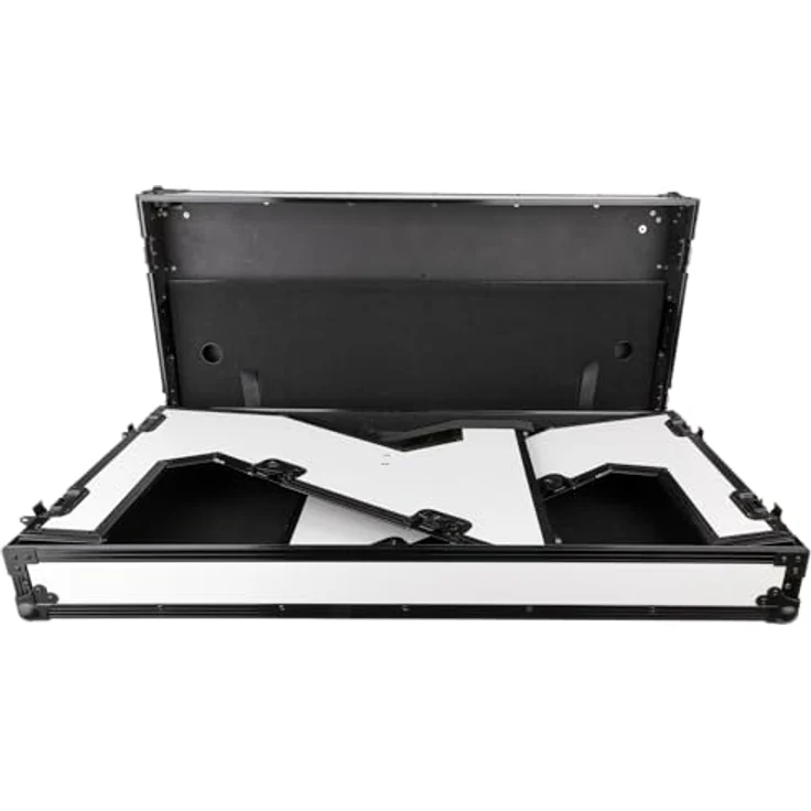 Showgear Portable Z-Style Table, Faltbarer Tisch mit Kabelmanagement und integrierten Rädern, Weiss – Bild 5