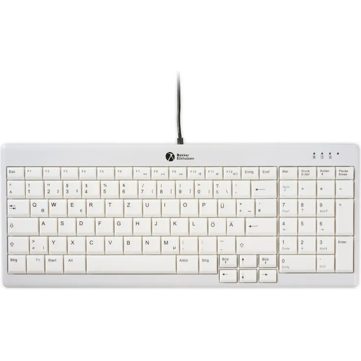 BakkerElkhuizen Ultraboard 960 V2 BNEU960V2DE, Kompakte USB-C Tastatur in Dunkelgrau und Hellgrau