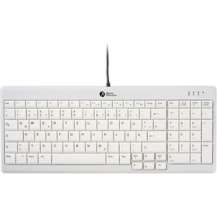 BakkerElkhuizen Ultraboard 960 V2 BNEU960V2DE, Kompakte USB-C Tastatur in Dunkelgrau und Hellgrau