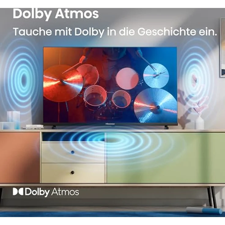 Hisense 32A5Q, 32 Zoll 2K QLED Smart TV mit Dolby Atmos, Game Mode, AI Sports Mode, HDR10 und Rauschunterdrückung [2025] – Bild 5