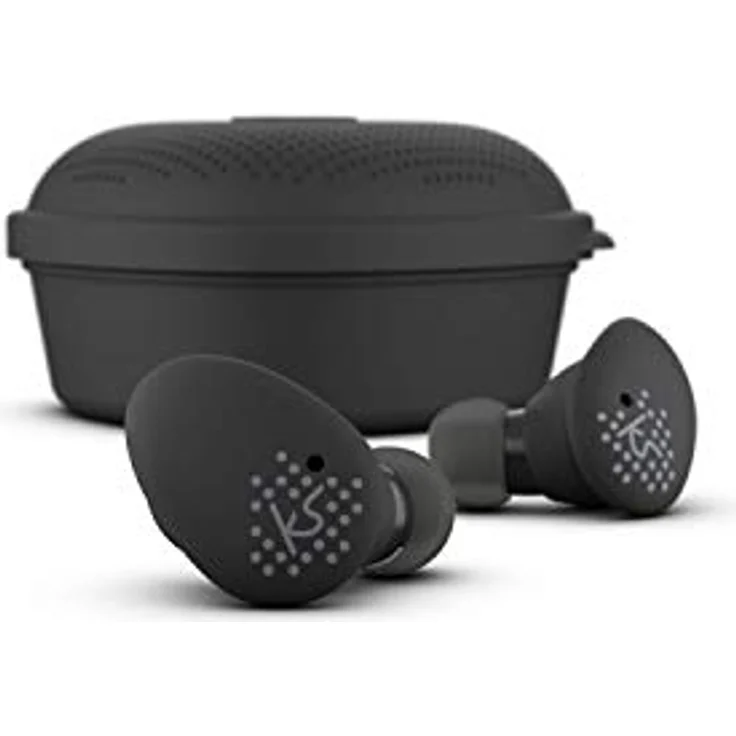 KitSound KSDISTWSBK ''District Echte'' drahtlose Bluetooth-Ohrhörer mit Drahtlos-Ladestab und Powerbank Schwarz – Bild 6